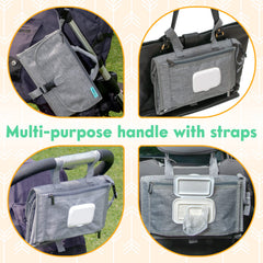 Kopi Baby portable changing pad with wipes pocket for easy access during outings.