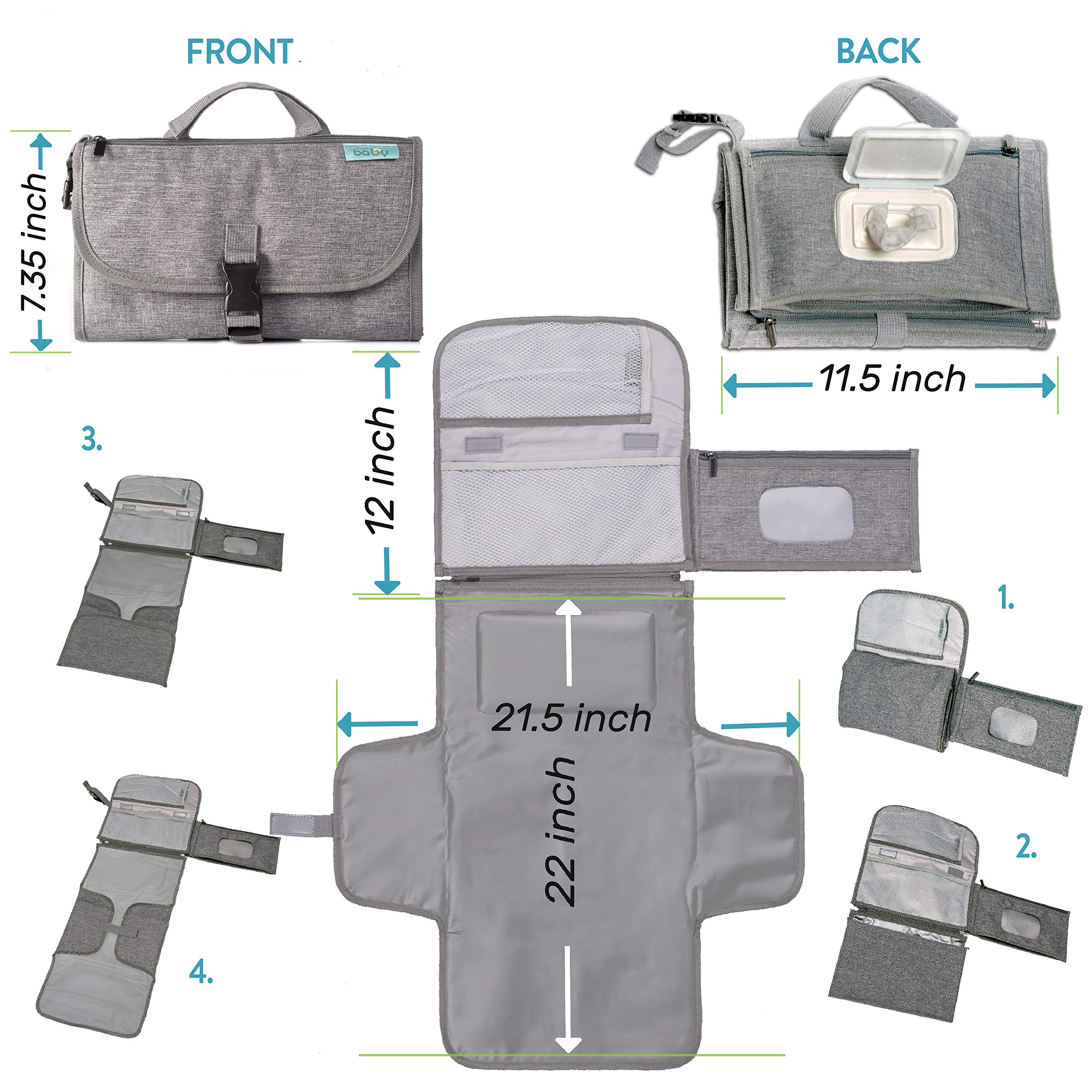 Kopi Baby exterior pocket stores parent items for quick access.