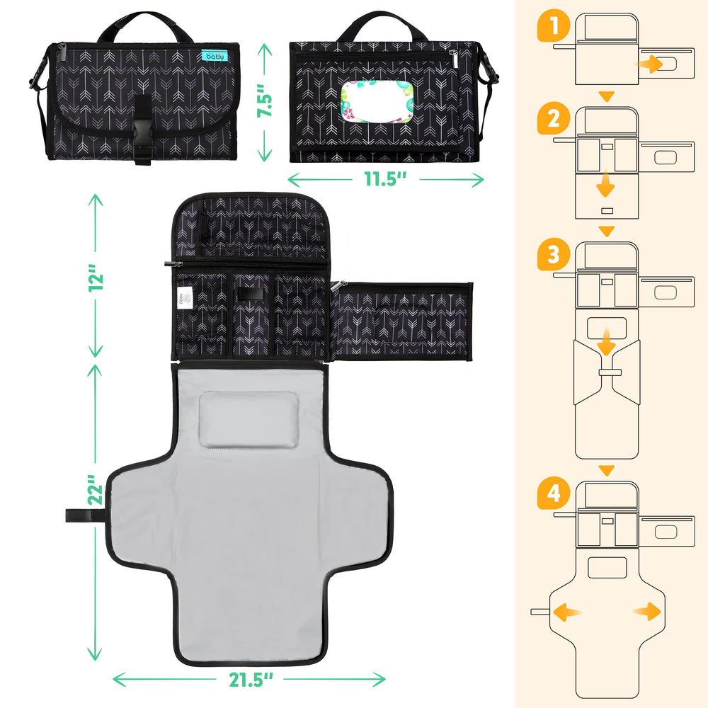 Kopi Baby foldable, lightweight changing pad ideal for travel and outings.