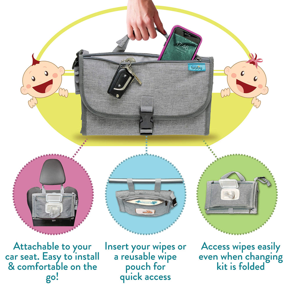 Kopi Baby inner mesh pockets keep baby essentials organized for easy reach.