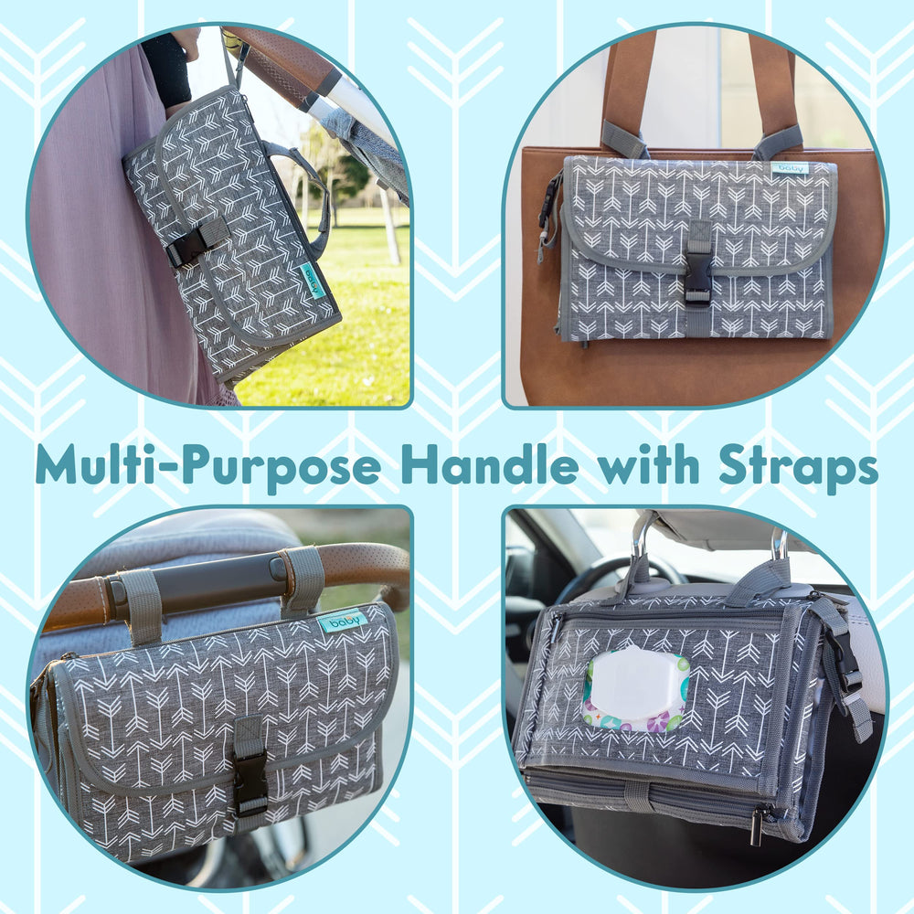 Kopi Baby changing pad featuring a soft built-in pillow for baby comfort