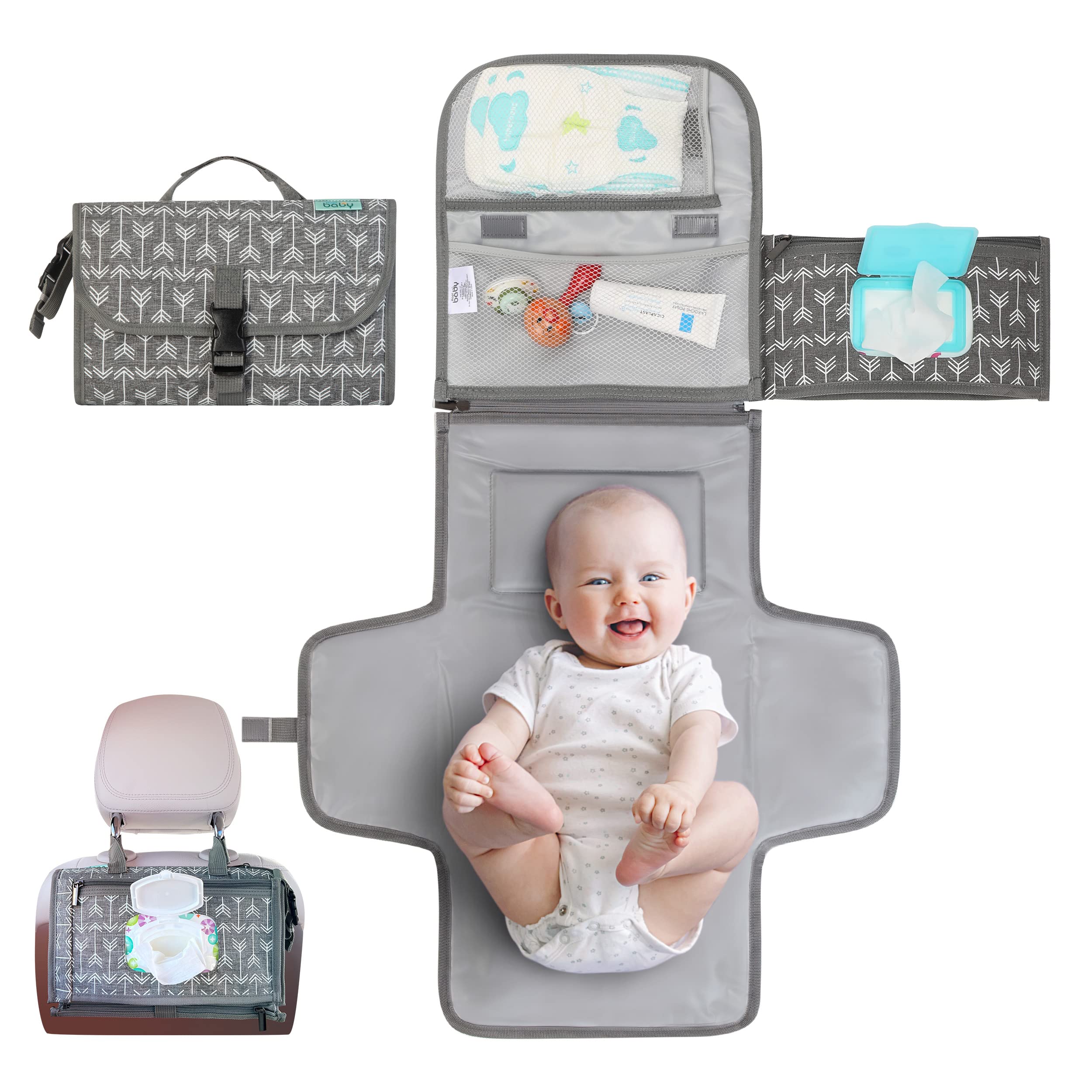 Kopi Baby portable changing pad folded for easy storage and quick setup.