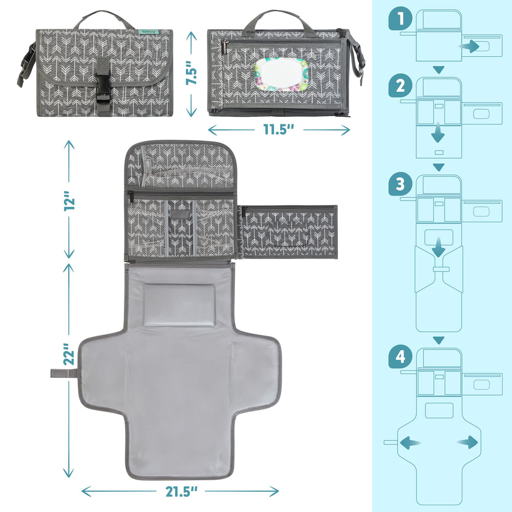 Kopi Baby changing pad front pocket in view for small essentials