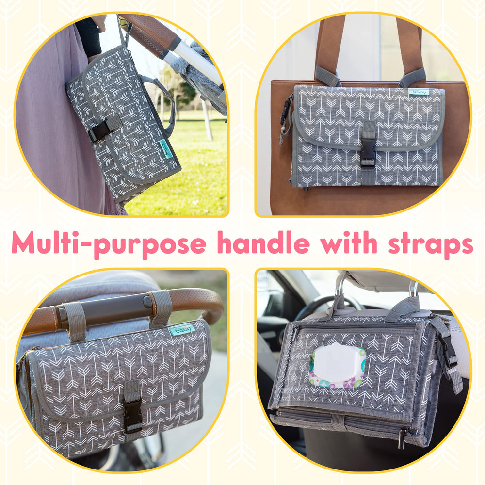 Kopi Baby travel bag with front zip pocket to organize essentials.
