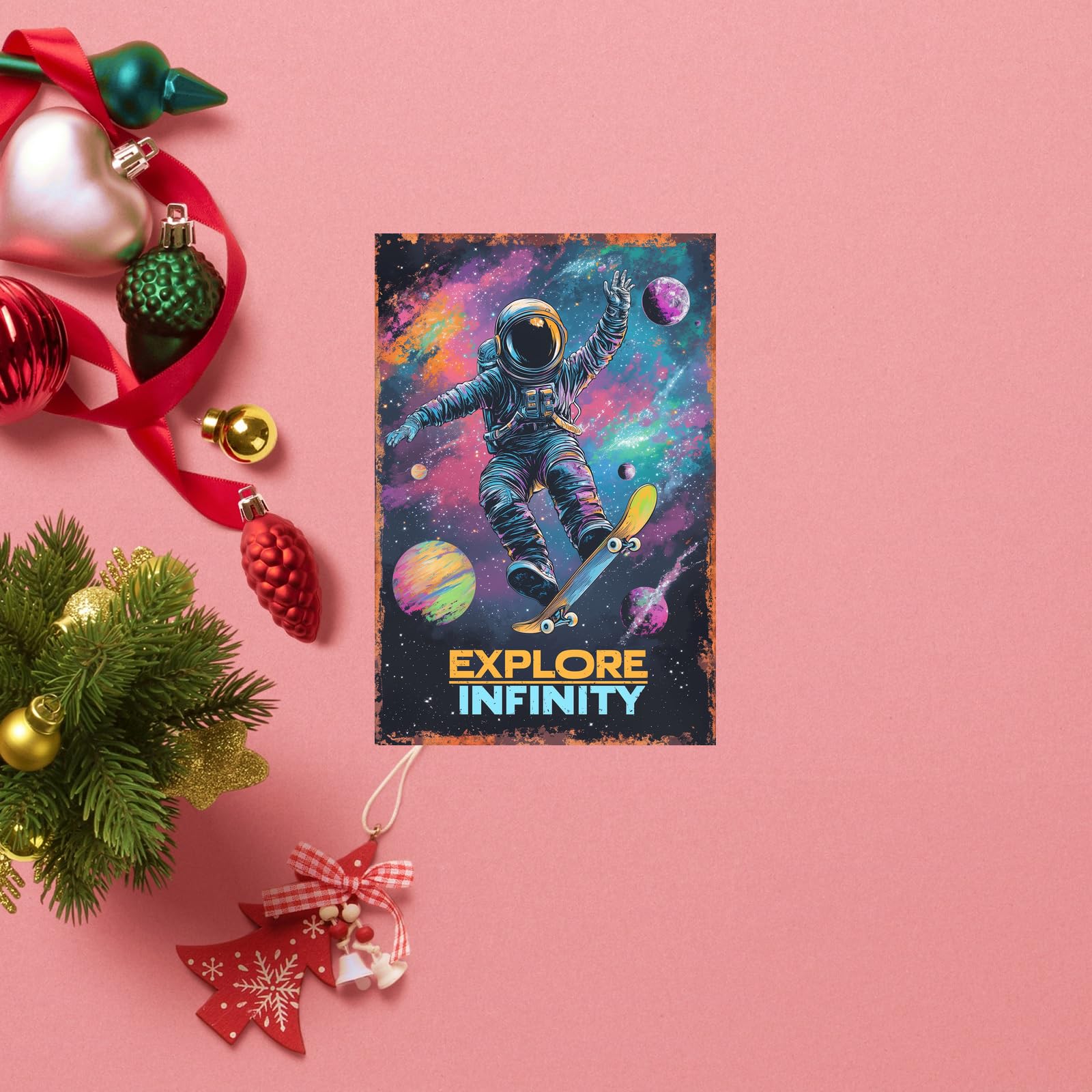 Korrazi metal poster for nursery or boy's room with space motif.