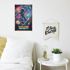 Korrazi spacescape wall art brightens classroom or study area.