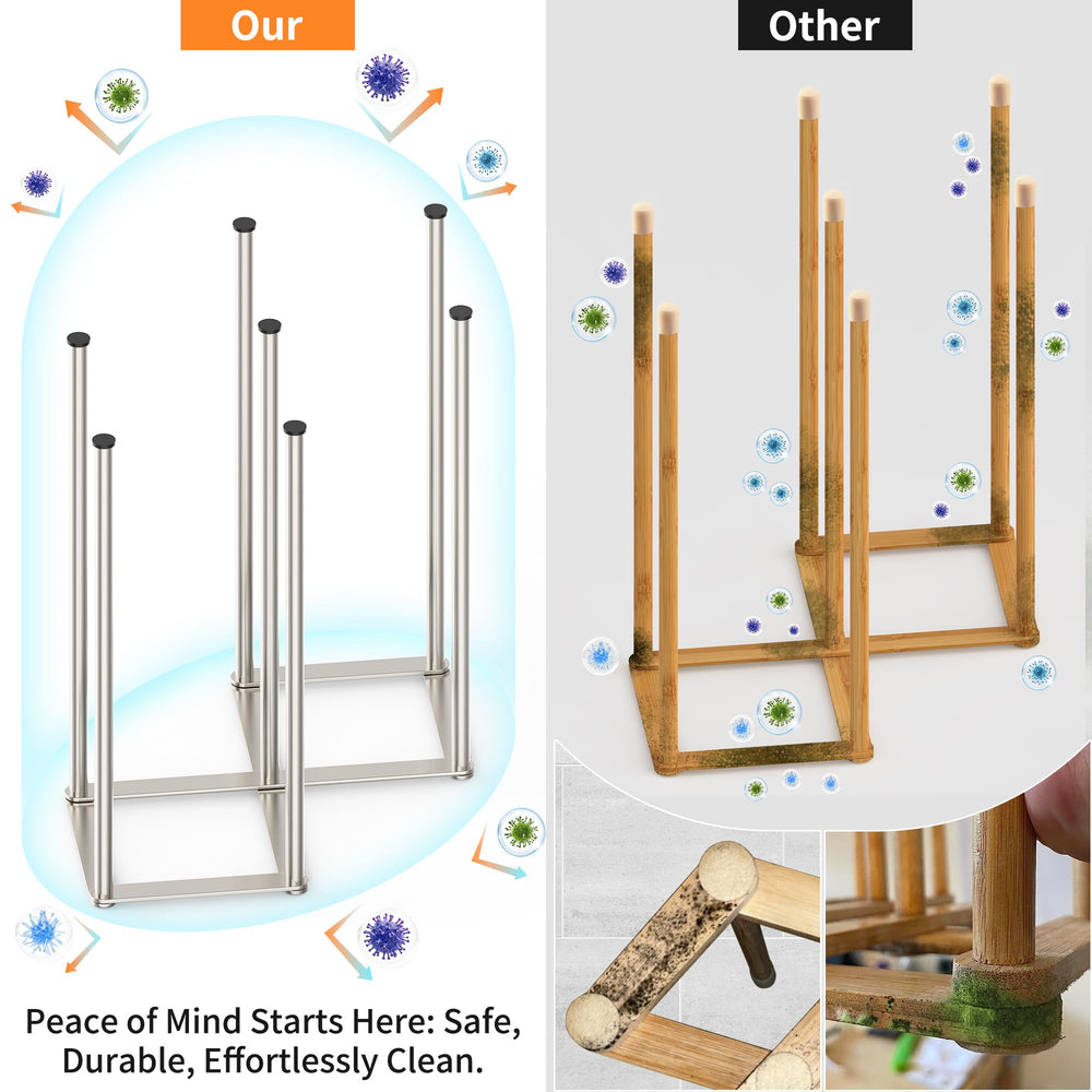 KORRTFID rack with anti-slip pads keeps items stable during drying.