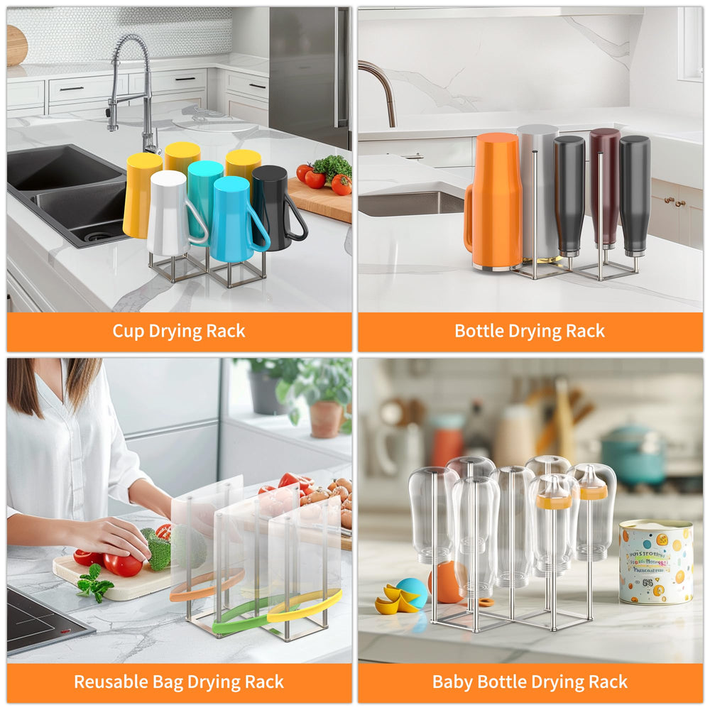 KORRTFID foldable bottle drying rack extended to 8.15 inches tall for tall bottles.