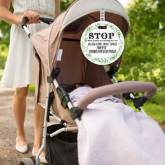 KORTTITALO stroller sign hanging on a baby carrier offers versatile placement