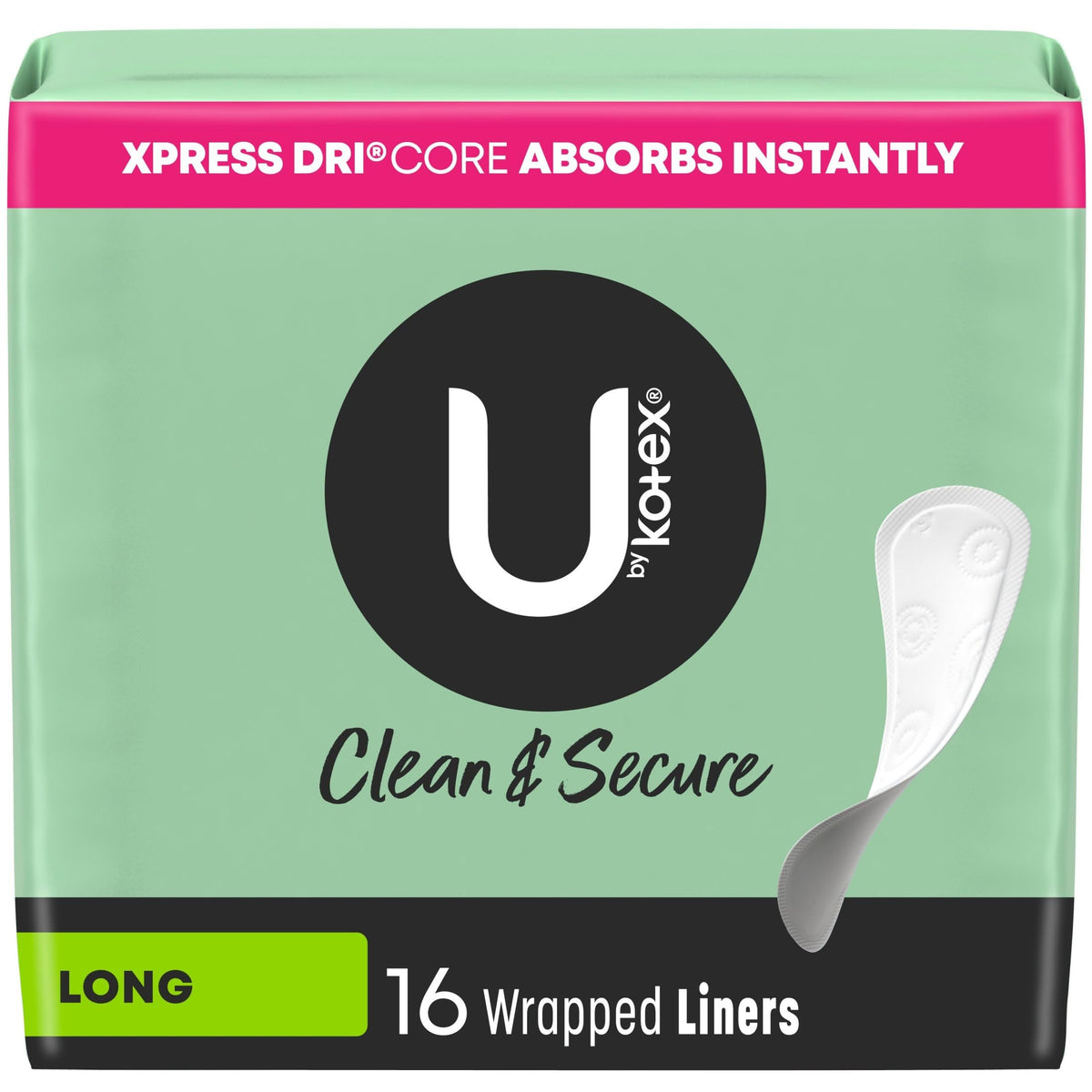 Kotex Lightdays liner long packaging box for discreet storage and easy stocking.