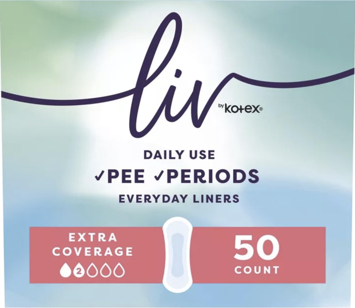 Liv by Kotex overnight ultra-thin pad for discreet, overnight protection.