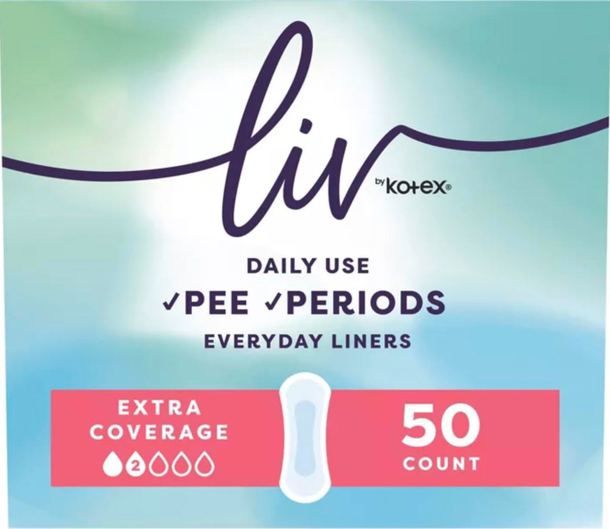 Liv by Kotex overnight ultra-thin pad for discreet, overnight protection.