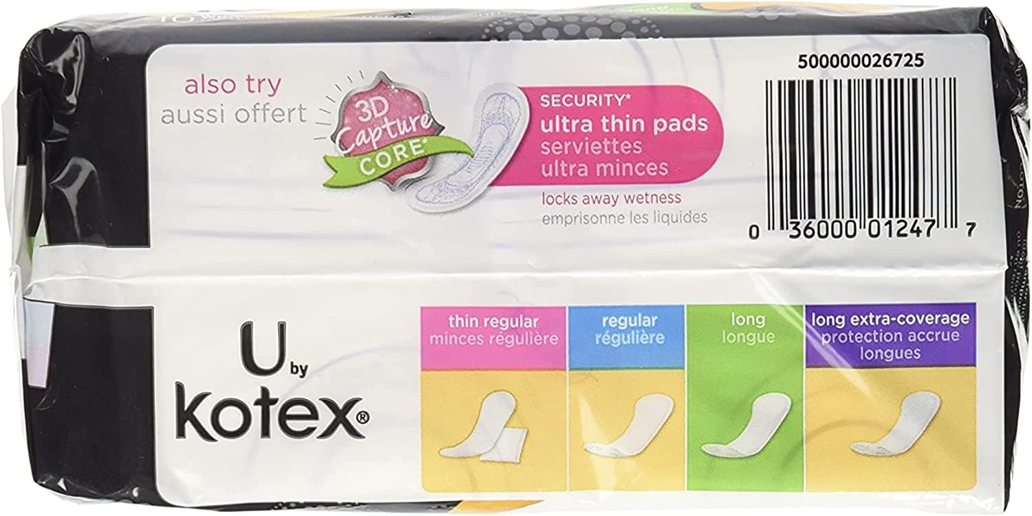 Kotex Natural Balance liner application illustration for easy placement.