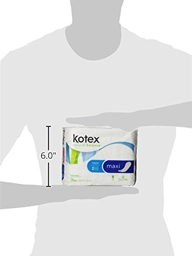 Kotex Regular Maxi Pads 24 ct product line emphasizes everyday reliability.