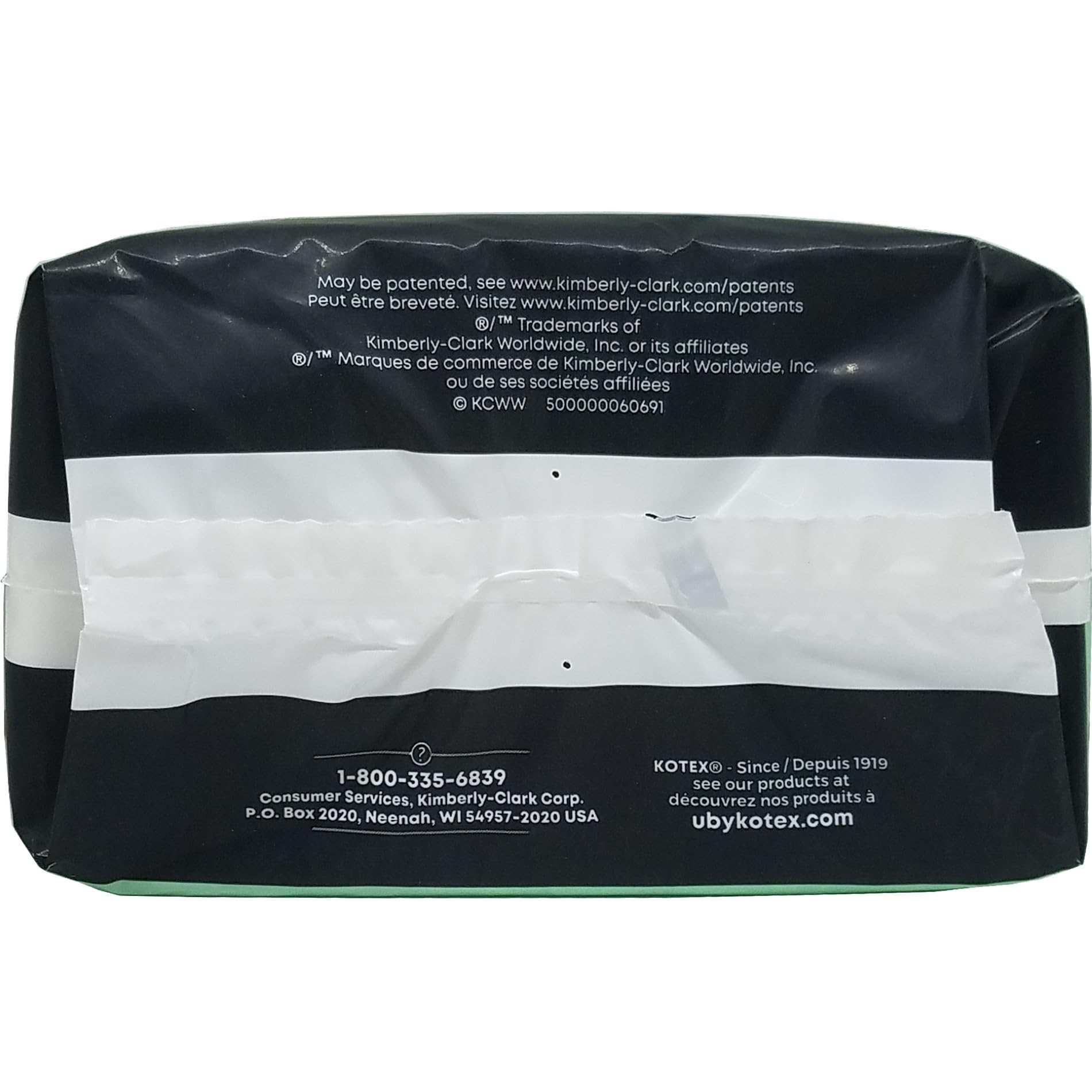 Kotex Security Ultra Thin Pads Long in-use view shows all-day protection.