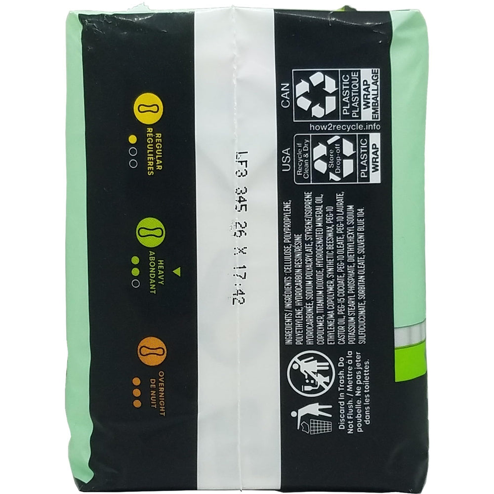 Kotex Security Ultra Thin pads long packaging detail shows dimensions and weight