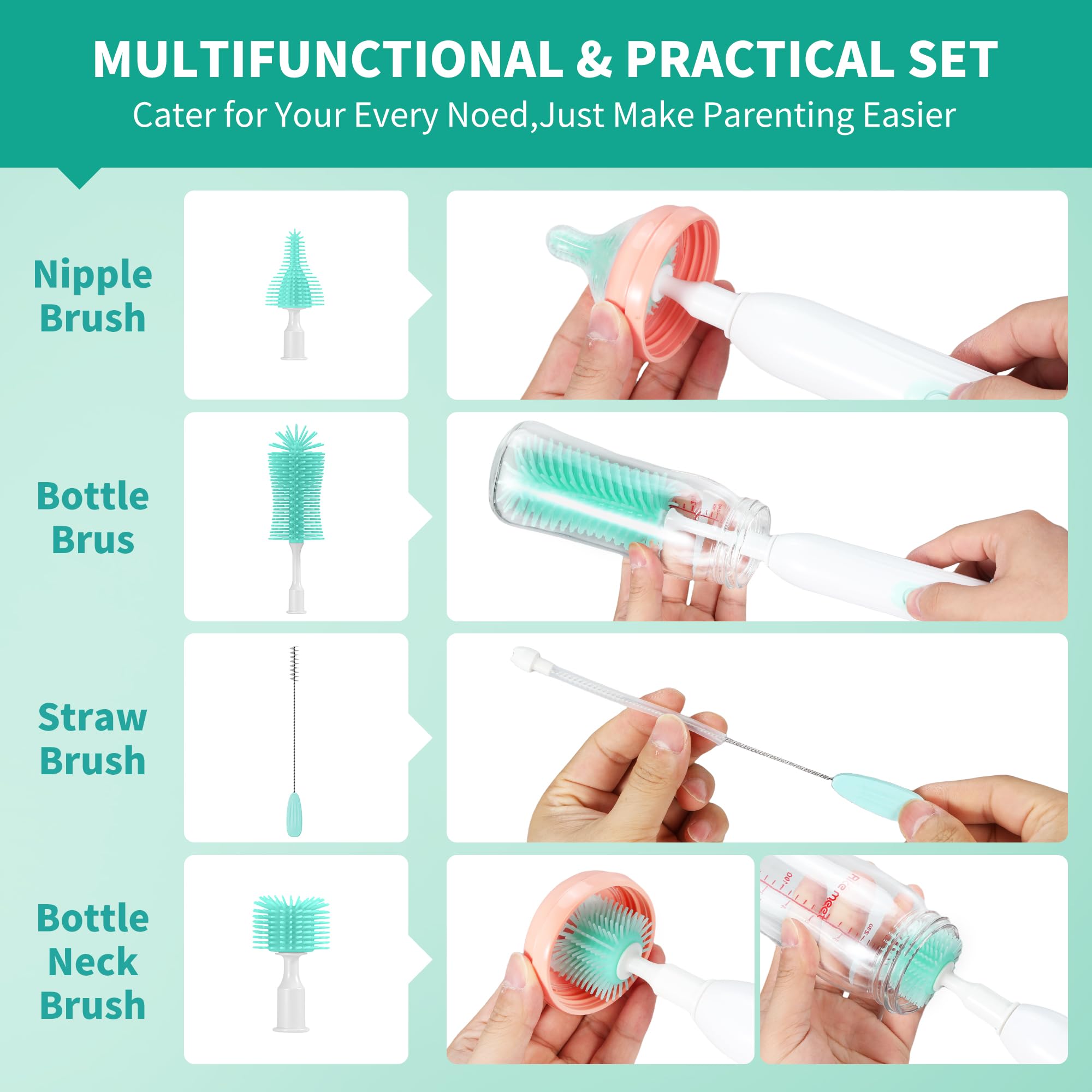 Koumolar rechargeable baby bottle kit shown with seven tools