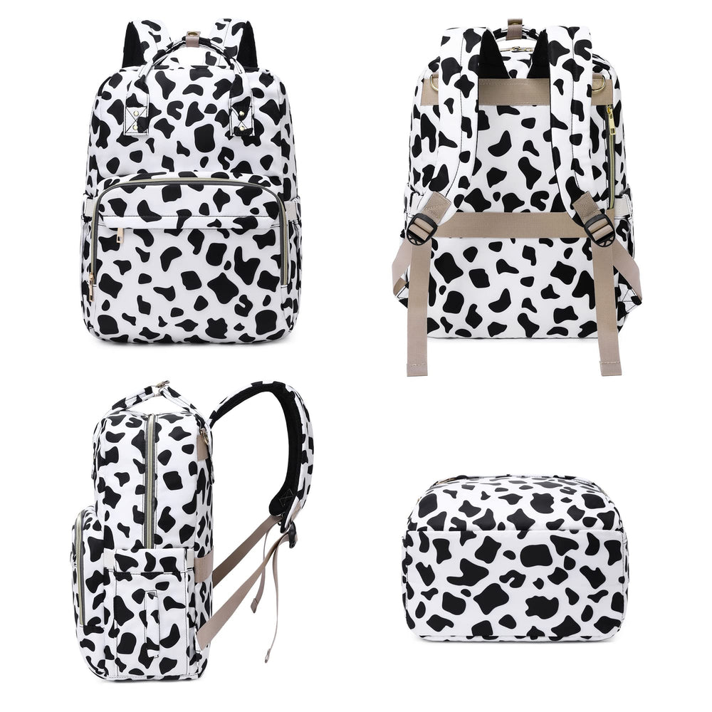 Kouxunt cow print diaper bag luggage strap for easy travel.