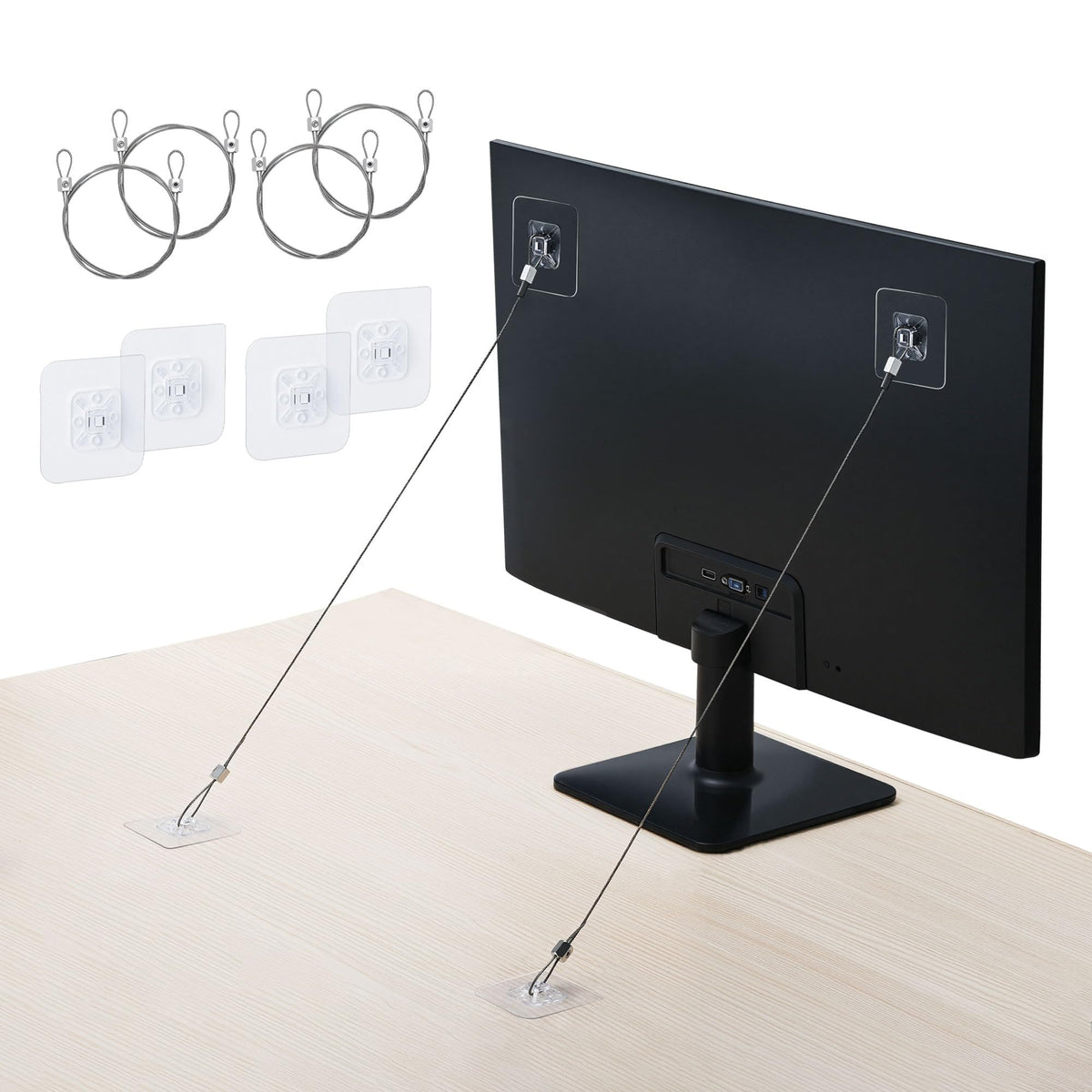 KOVOSCH tv safety strap with stainless steel cable maintains secure, tip-free display.