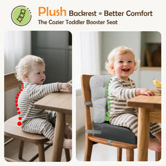 KOXUIUF 2-in-1 booster seat design supports growing children at the dining table.