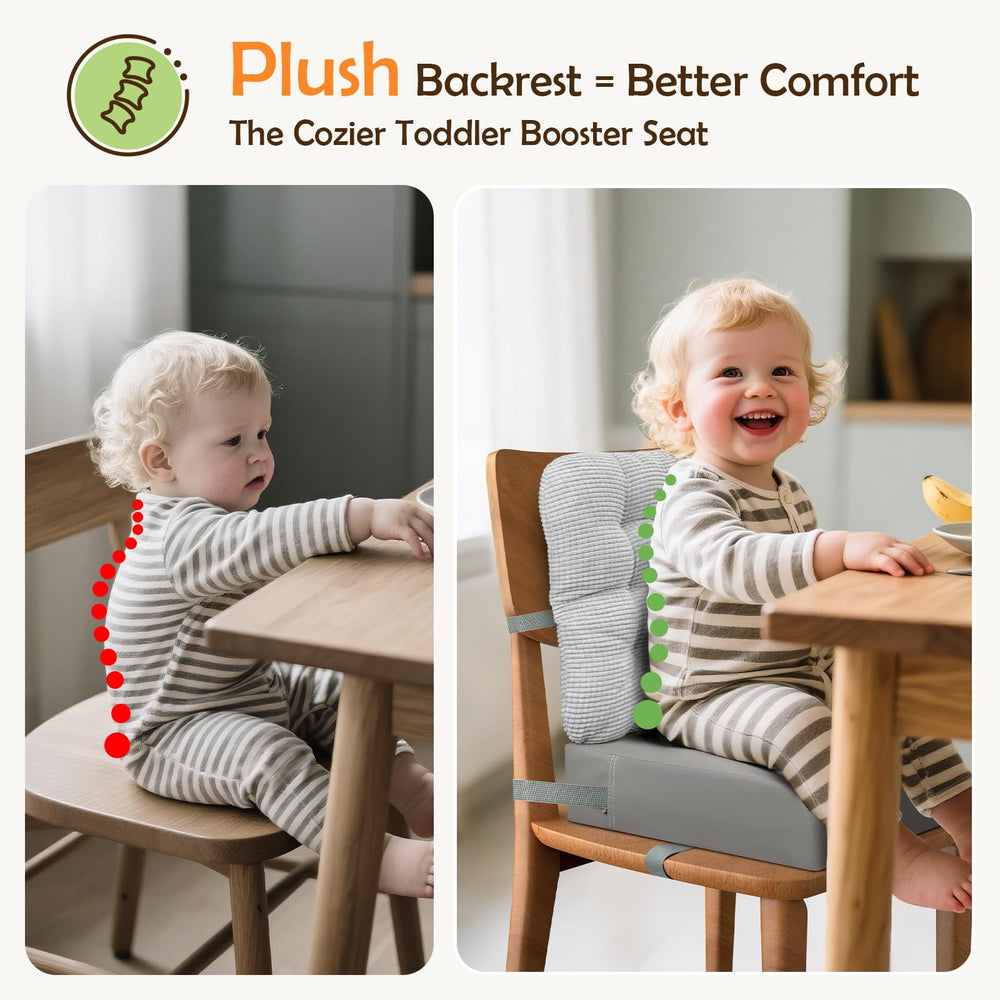 KOXUIUF separable backrest cushions keep little diners upright during breakfast and dinner.