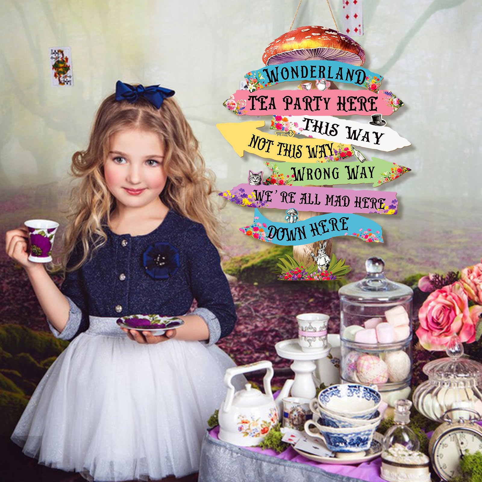 KOYILTD Alice Wonderland directional arrows guide guests with whimsy