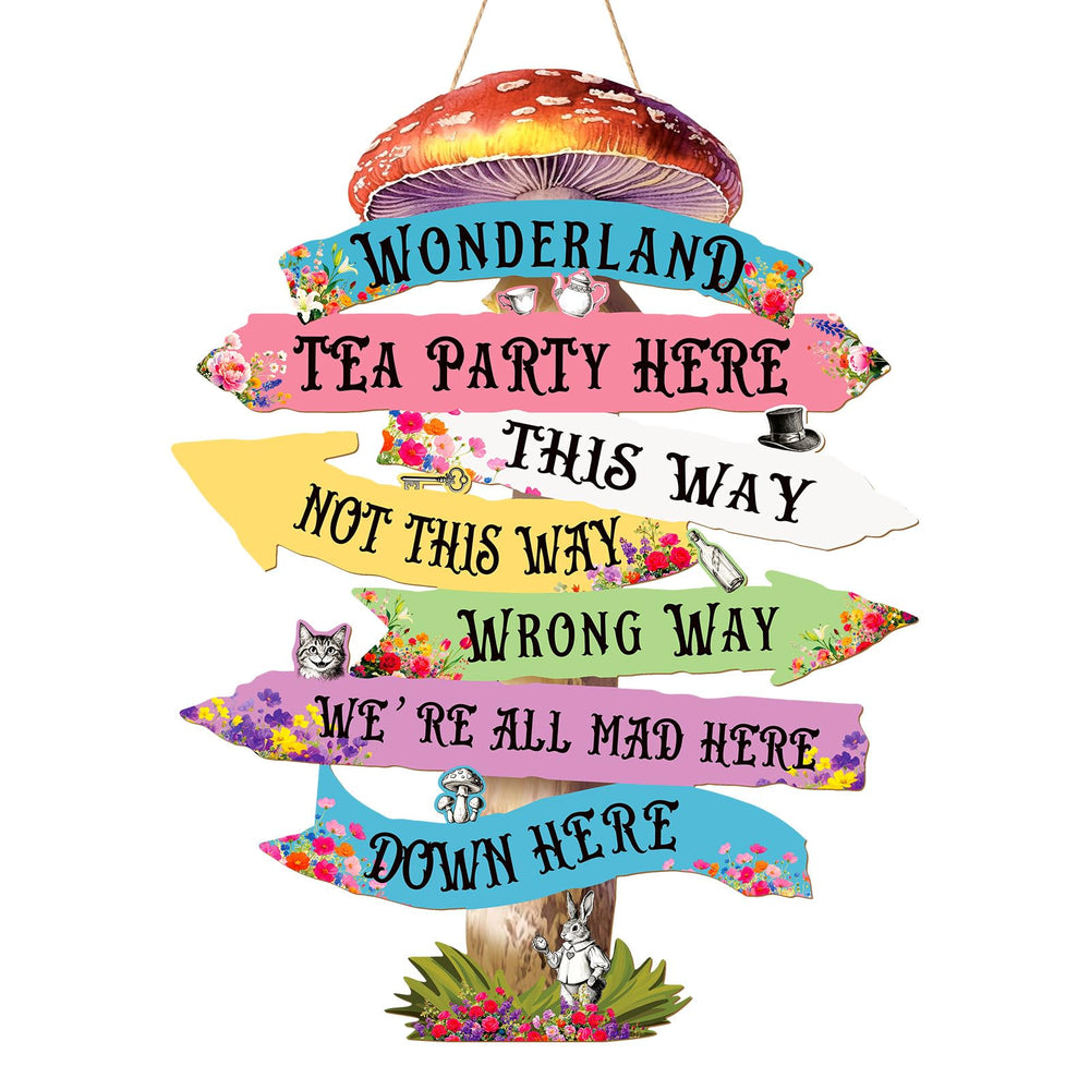 KOYILTD Alice Wonderland welcome arrow sign enhances entry with vintage charm