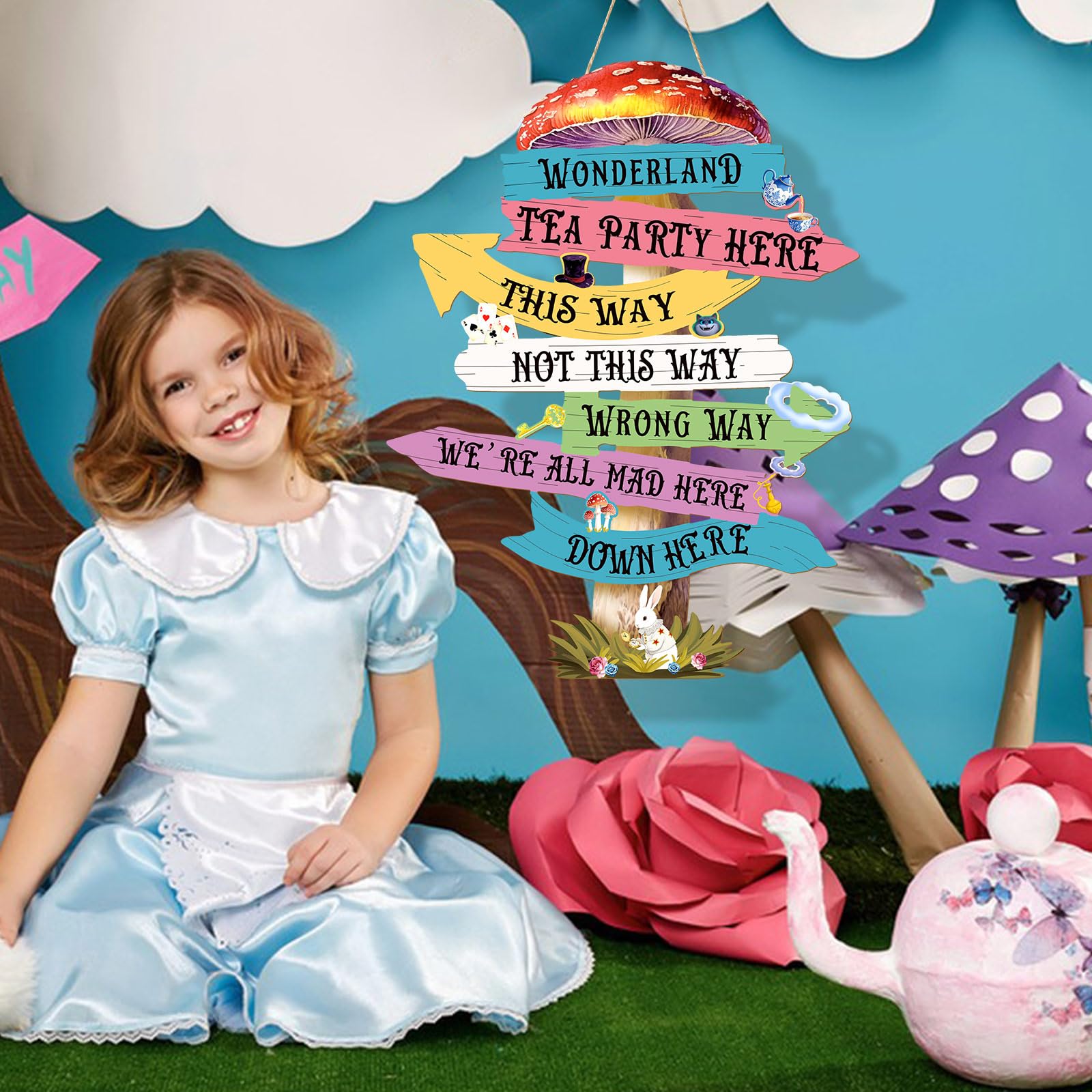KOYILTD Alice in Wonderland arrow decor adds vintage charm to home or event
