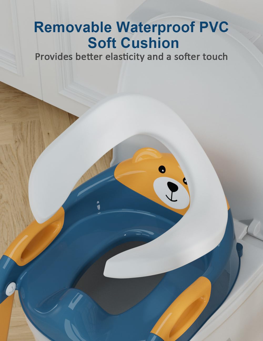 Koyosnier potty seat non-slip floor pads keep it stable.