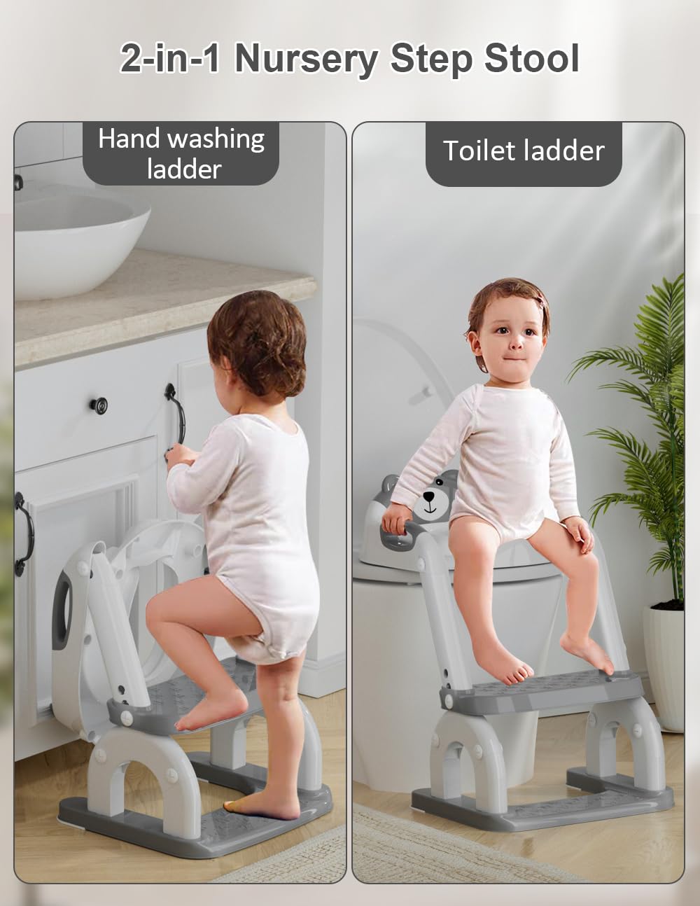Koyosnier potty seat foldable design stores easily for travel and home.