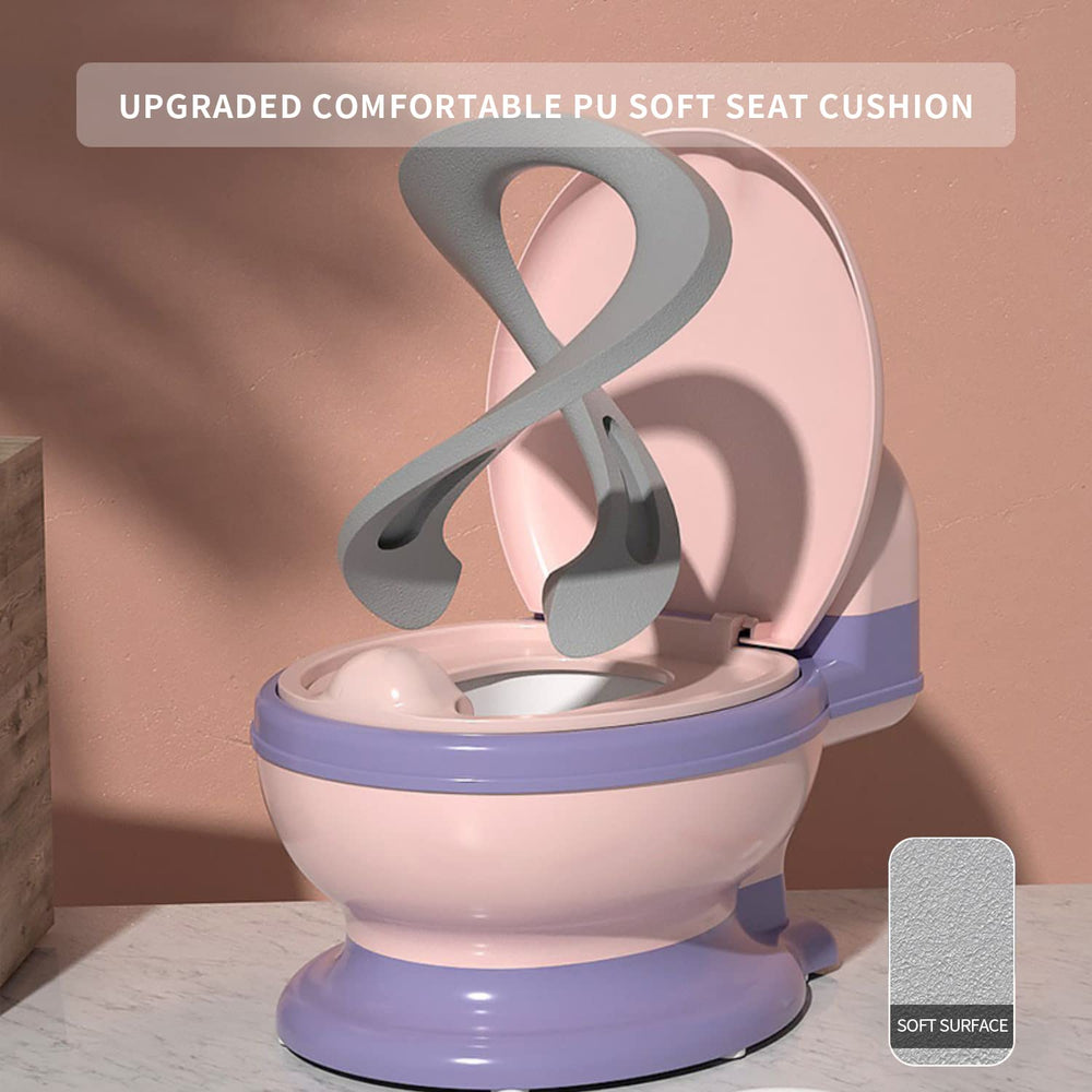 Soft PU seat cushion on the Koyosnier potty for comfortable seating.