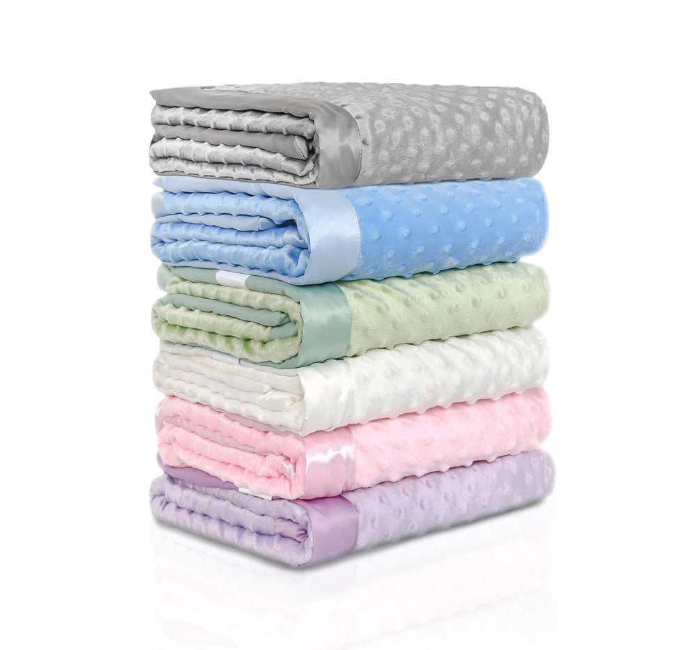 KOYOU Baby blanket front view in plush minky for cozy naps.