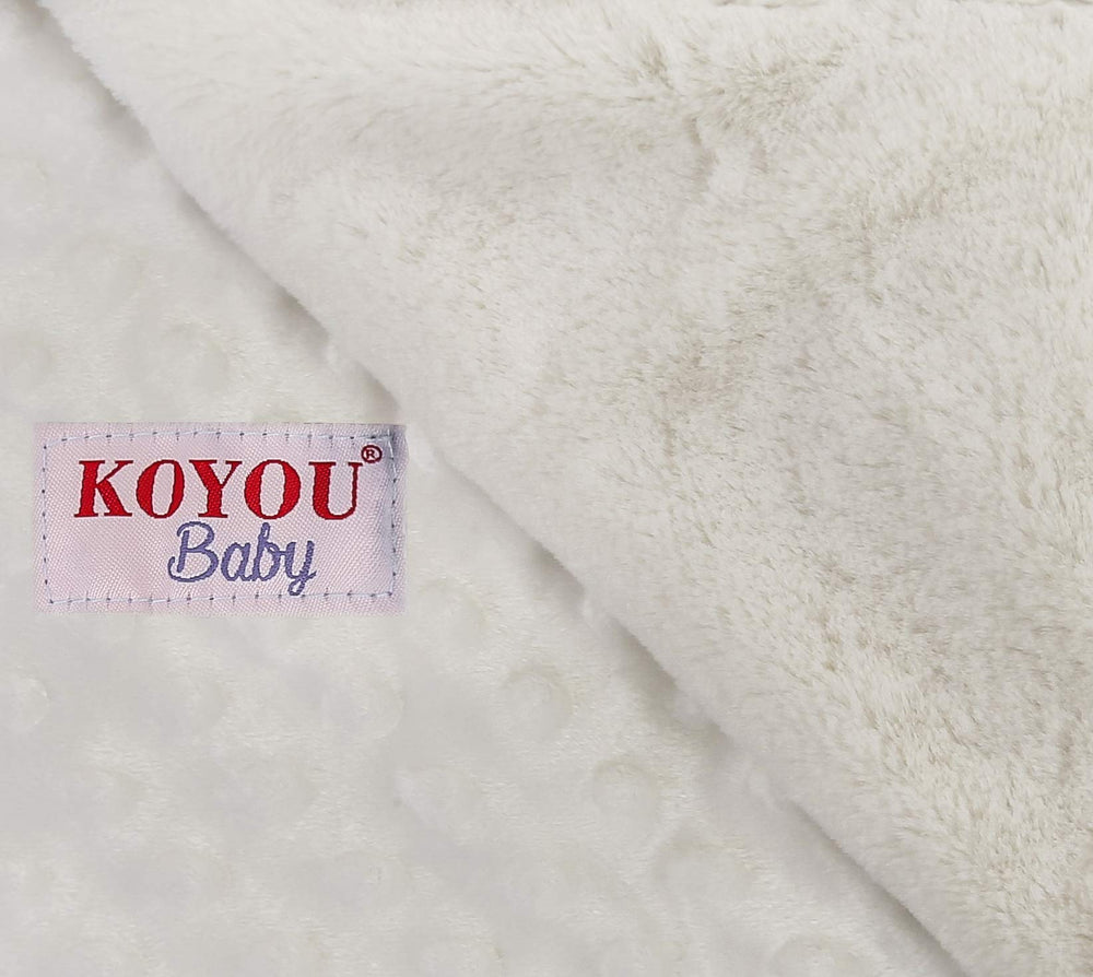 KOYOU Baby blanket satin trim side close-up showing silky edge.