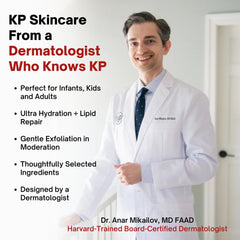 KPAWAY Kids KP cream on arm for daily soothing of rough skin.