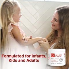 KPAWAY Kids KP cream texture close-up indicating smooth, non-irritating application.