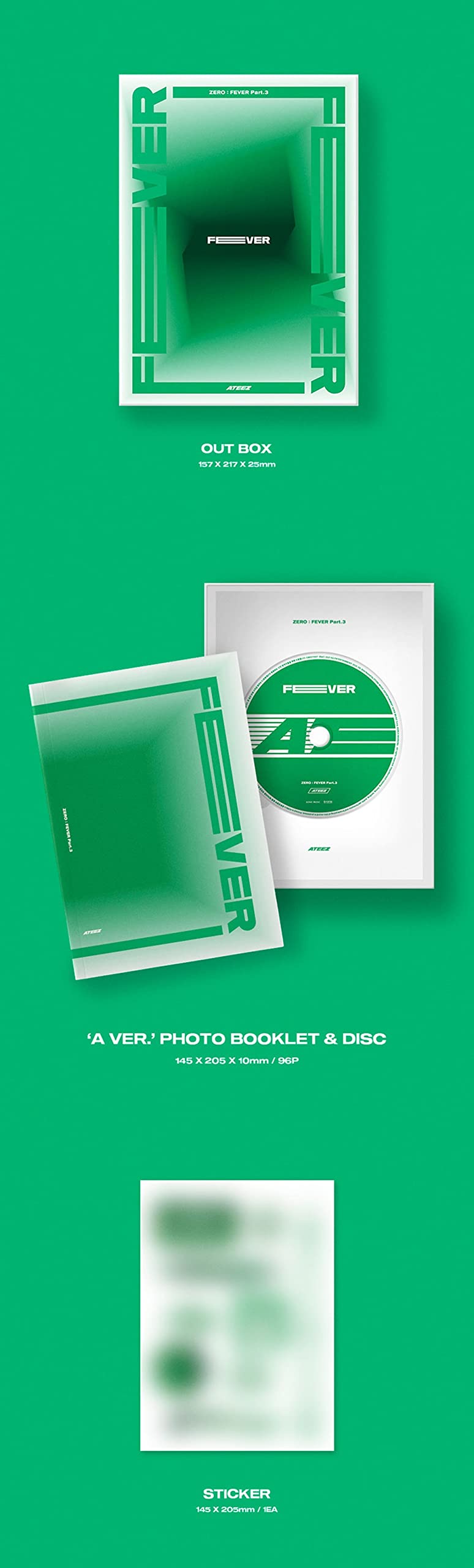 KQ Ent ATEEZ ZERO FEVER Part 3 album back cover shows tracklist and design