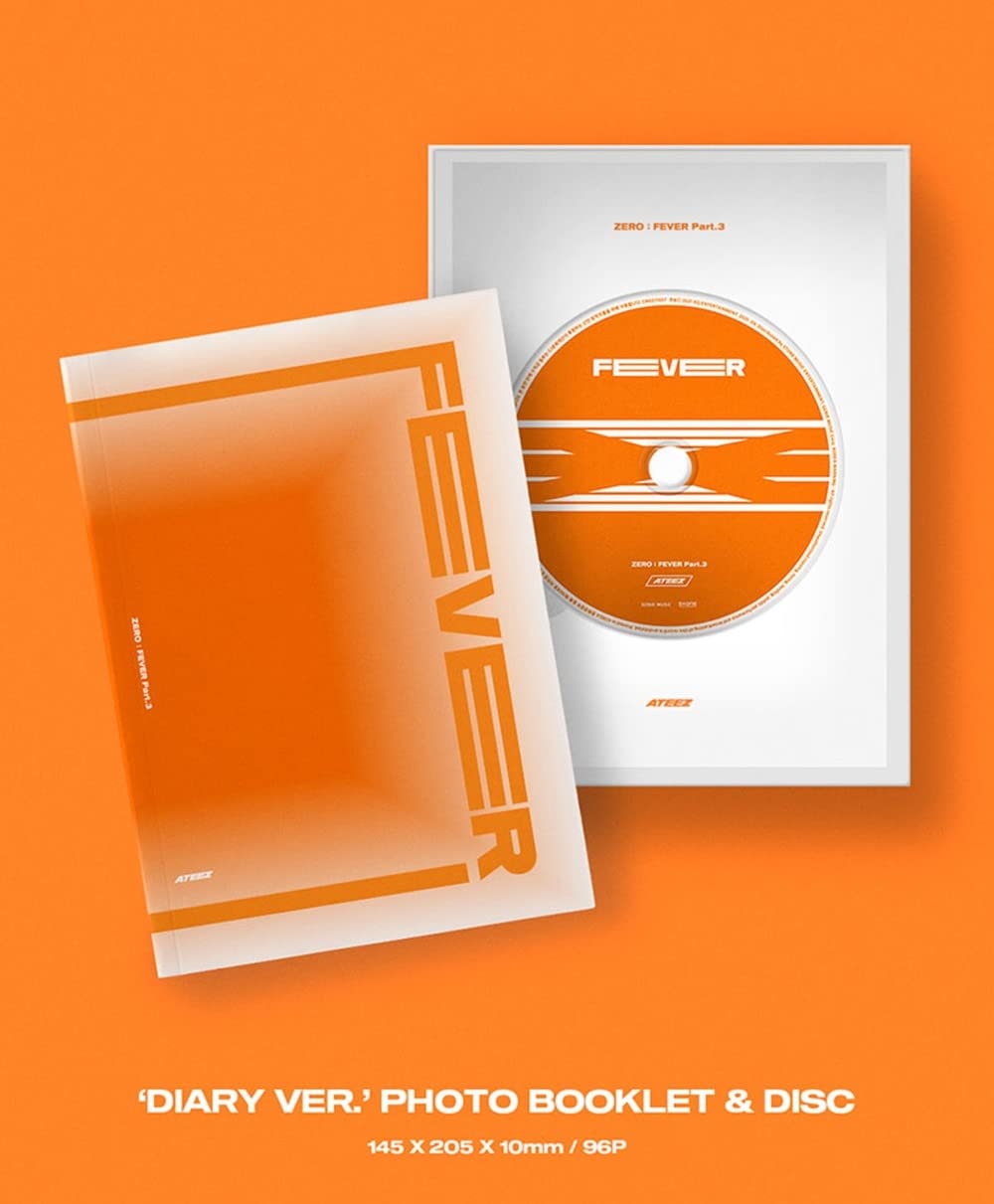 KQ Ent. ATEEZ ZERO: FEVER Part 3 diary artwork—bold colors for shelves