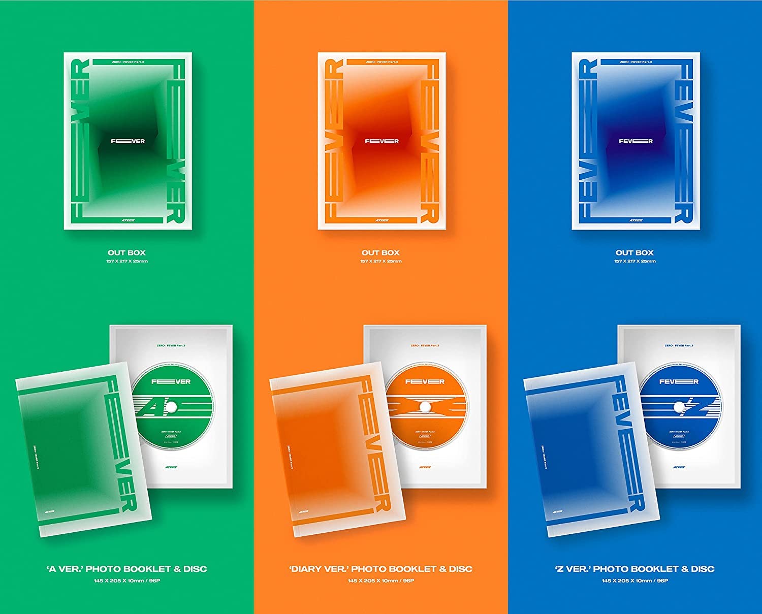 KQ Ent. ATEEZ ZERO: FEVER Part3 extra photocard 2 with vibrant colors for collection.