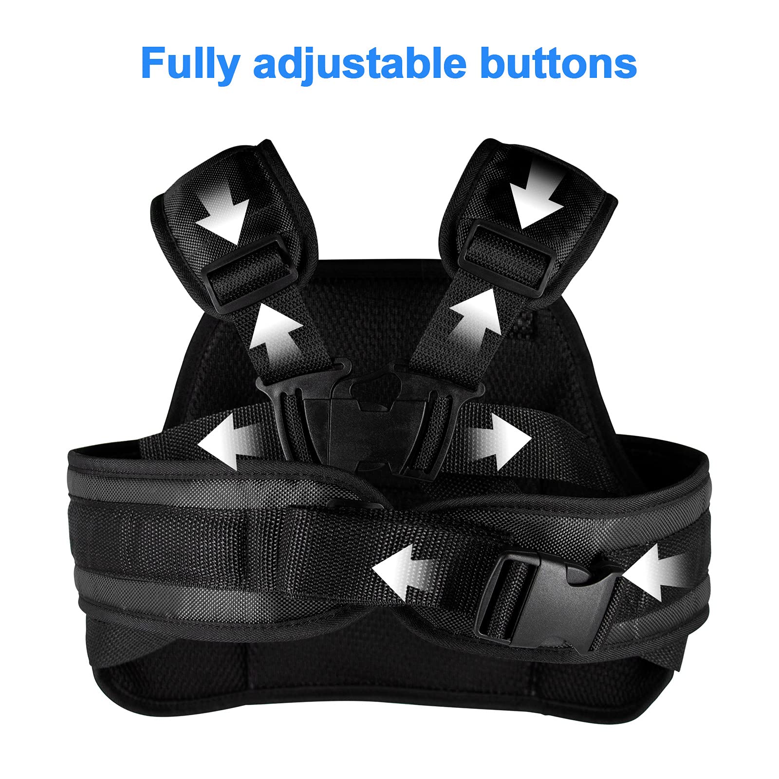 KQSNBG harness on various motorcycle models illustrating universal adjustment for a secure fit.