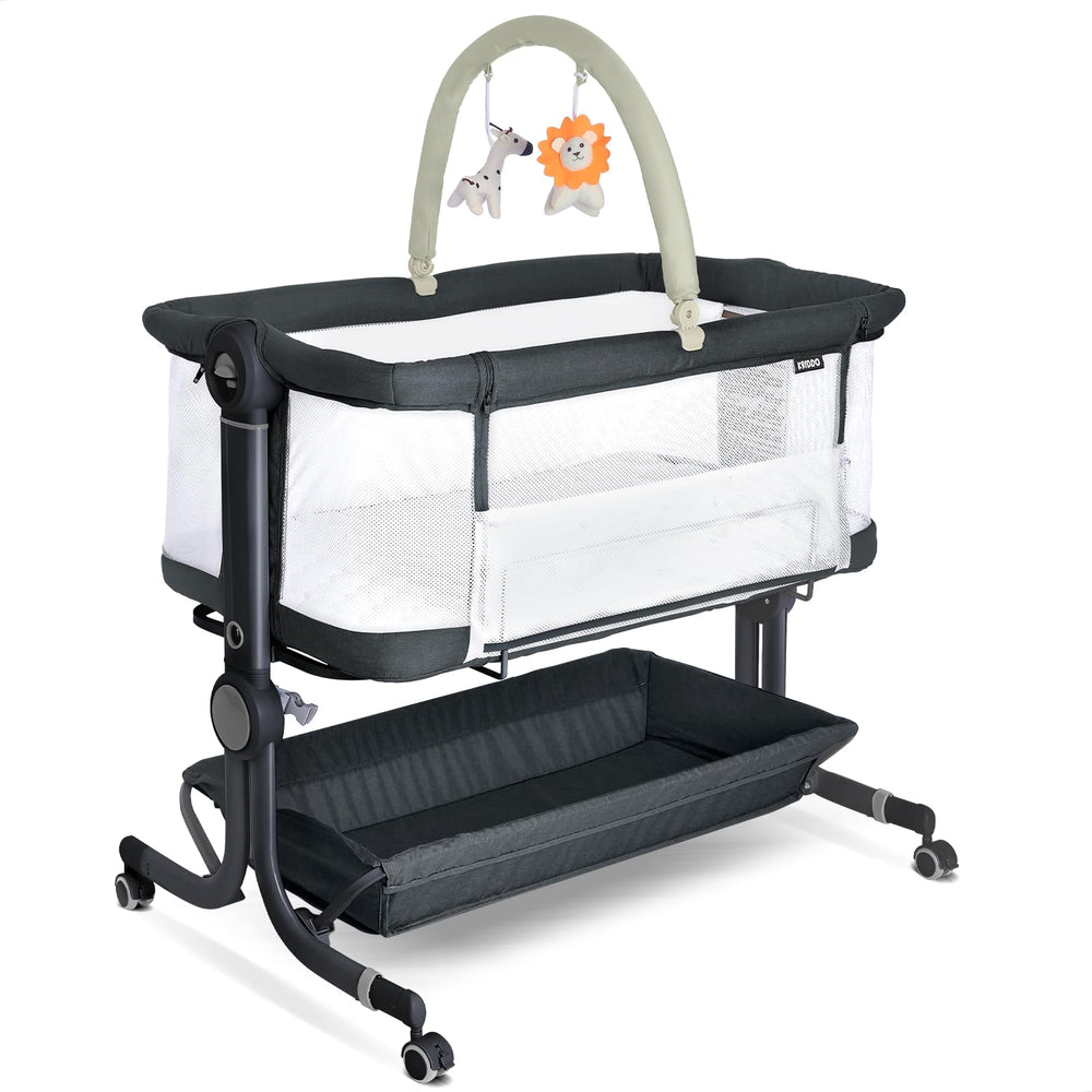 KRIDDO 2-in-1 baby bassinet safety features include lockable wheels