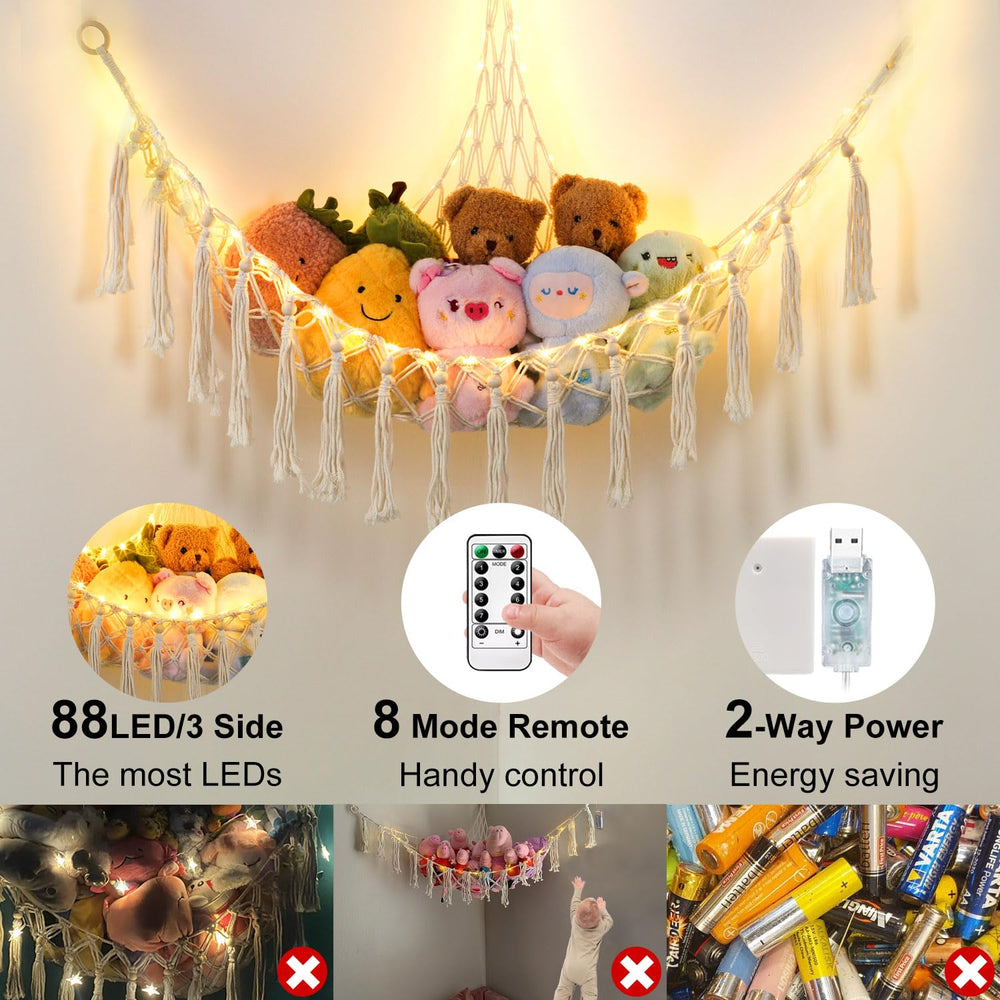 Krislait 88 LEDs preinstalled along hammock edges with remote control.