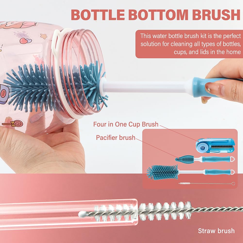 Kryslanix long-handle brush improves reach in tall bottles.