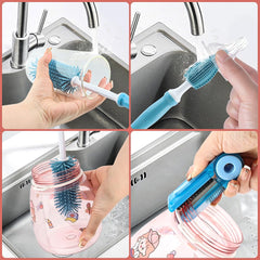 Kryslanix straw brushes reach narrow interiors for thorough cleaning.