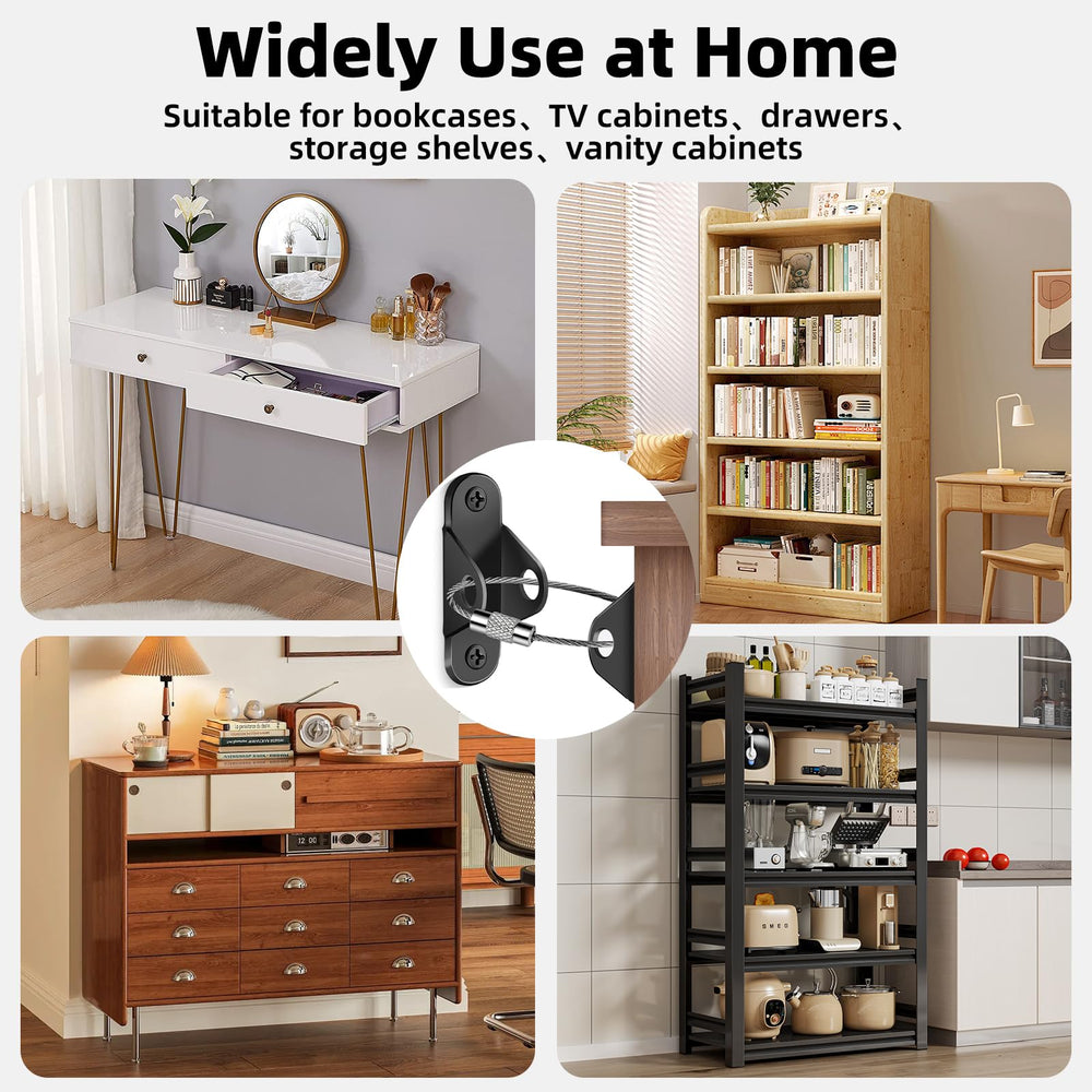 KRYVLEXA anti-tip kit for TV cabinets keeps entertainment centers upright safely.