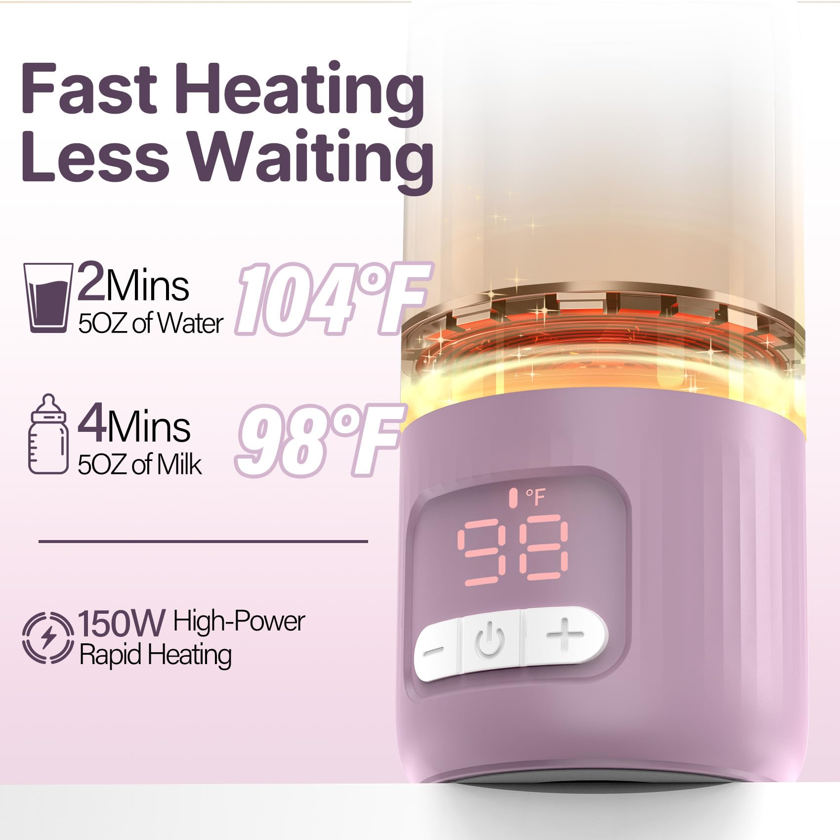 Ktilura bottle warmer displaying eight-temp control, ideal for precise adjustments.