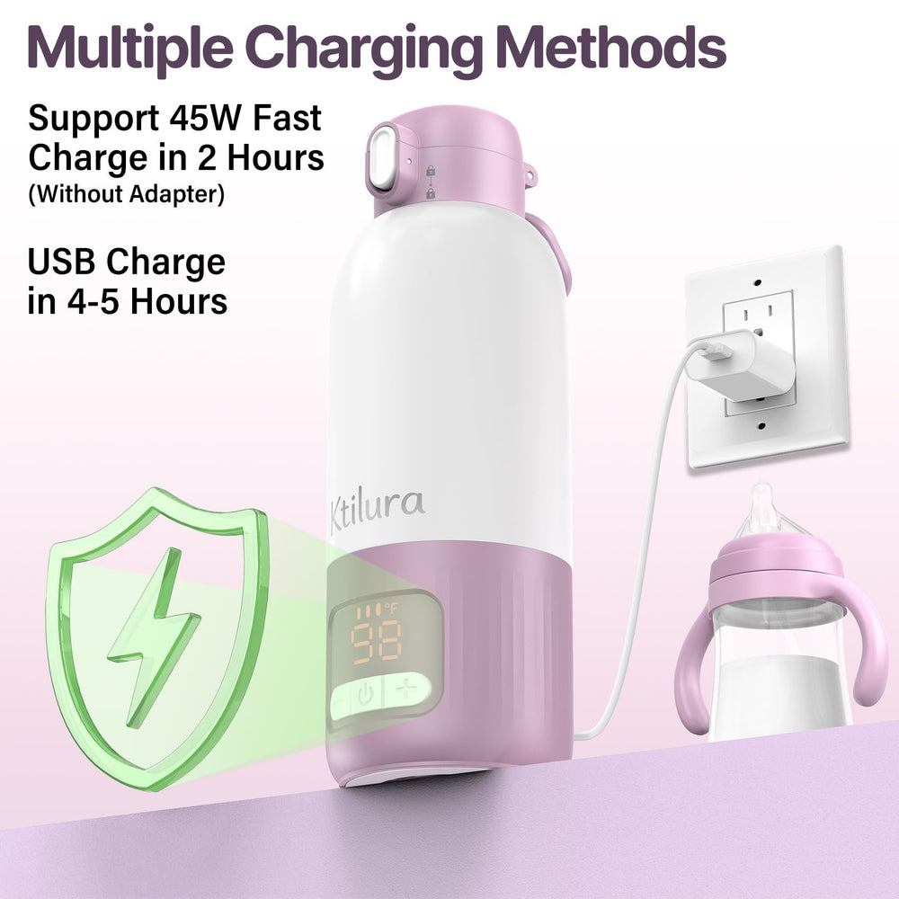 Ktilura USB-C 45W fast charging keeps the warmer ready for adventures.