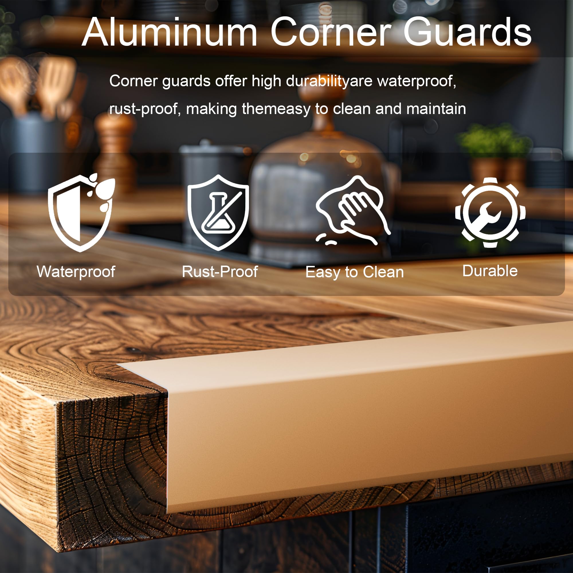 KTINITK gold 48in cabinet edge protector guards furniture from chips.