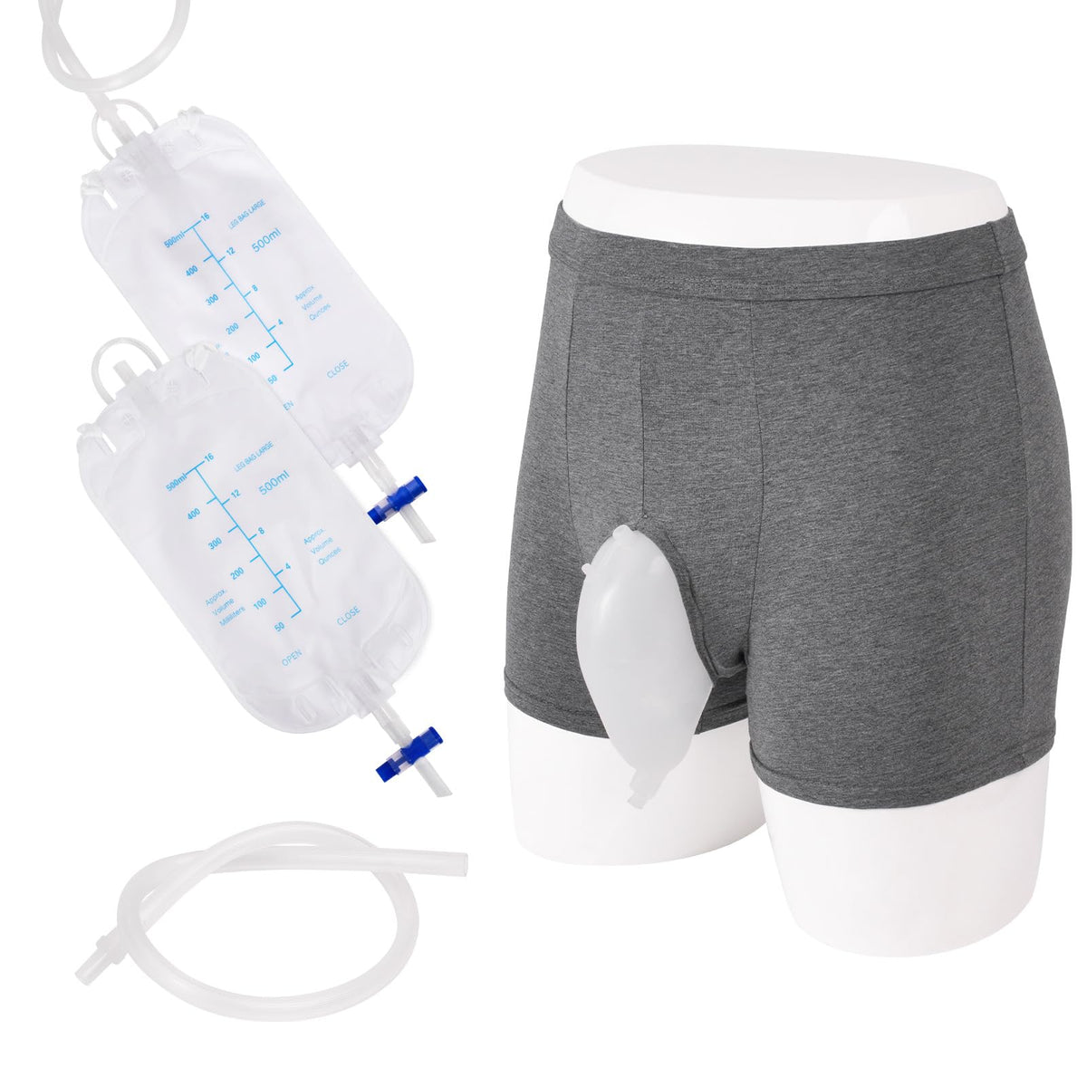 KUAZIDAR Wearable Urine Collector Kit shown for discreet use and comfort.