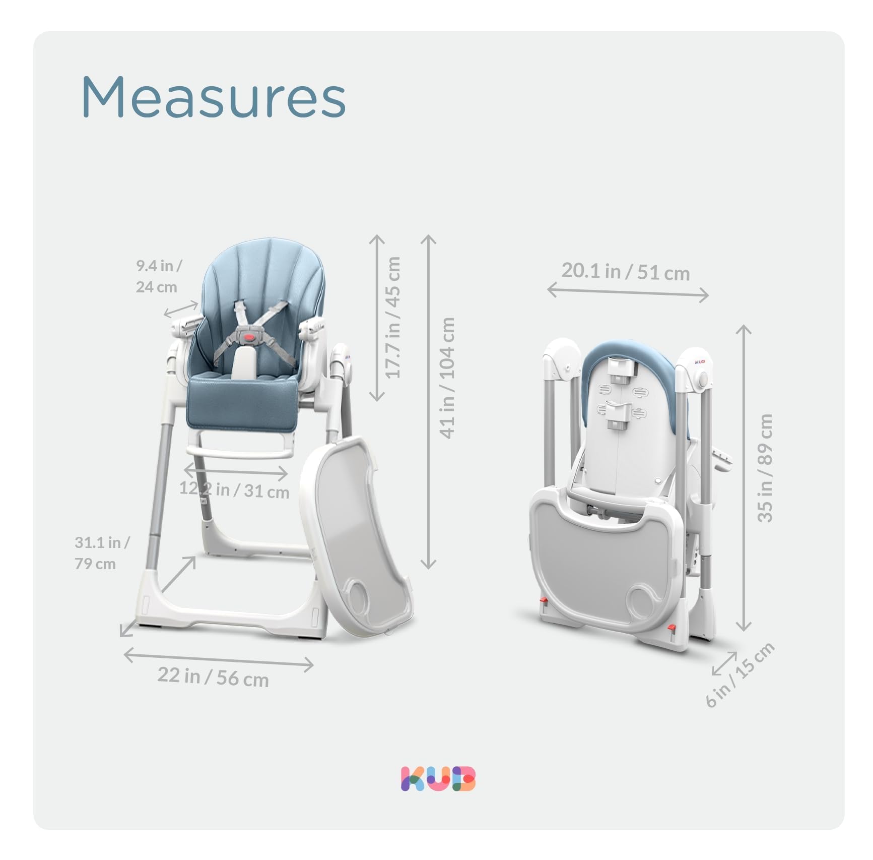 Kub seat is removable and BPA-free for simple cleaning