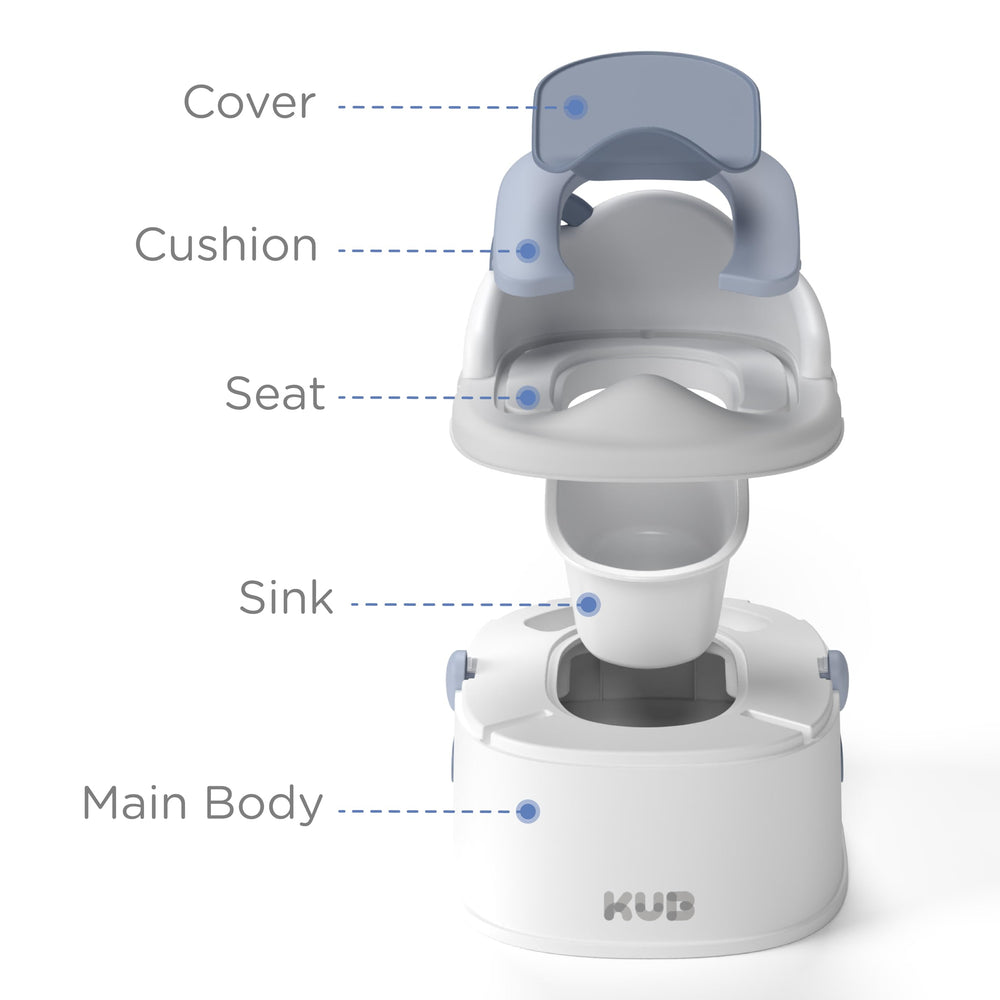 KUB 3-in-1 potty step-stool blue helps reach standard toilets safely